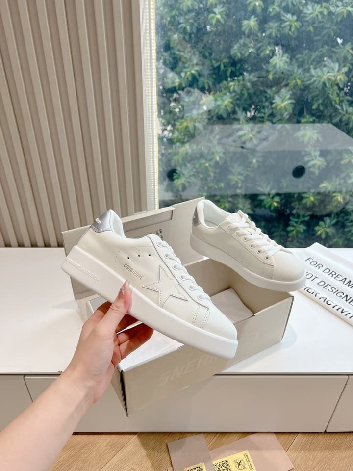 Golden Goose Space Distressed Sneakers – 2024 Collection in White 1
