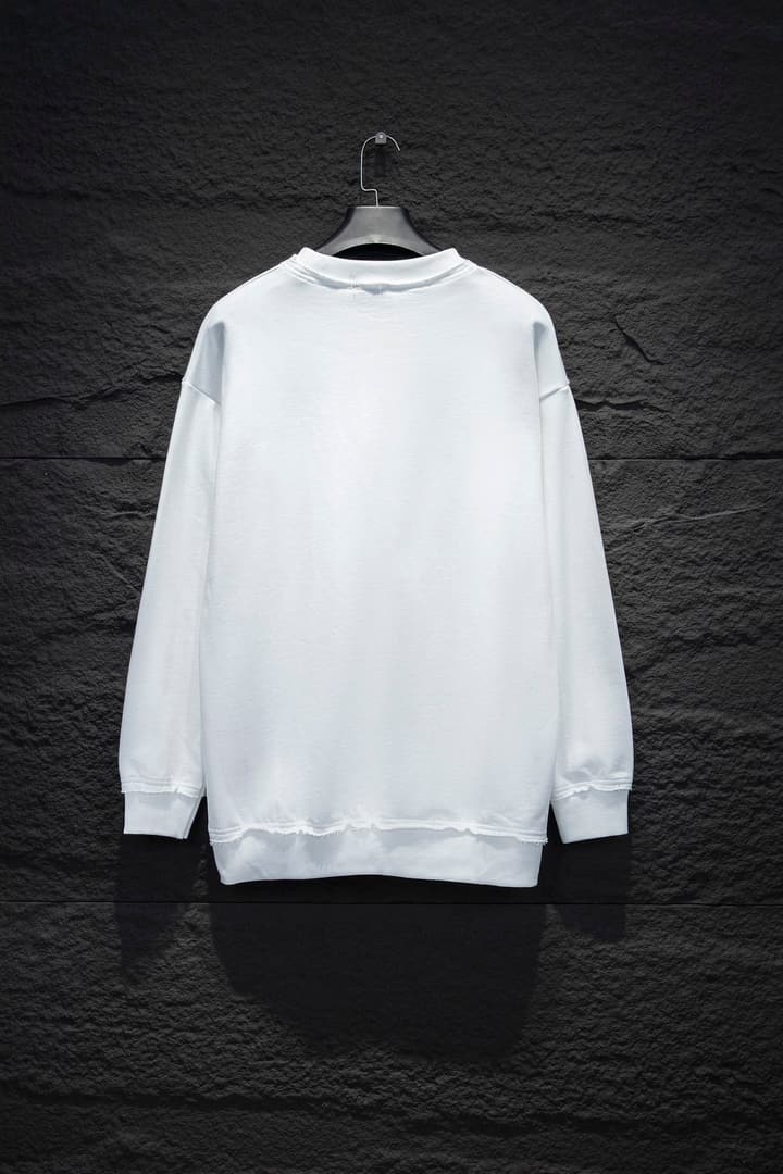 Miu Miu Embroidered Oversize Cotton Sweatshirt in Heather Grey