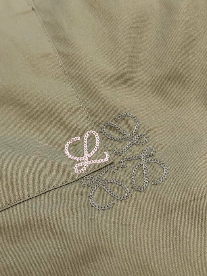 Loewe Anagram Two-Tone Embroidered Pocket Shirt in Cream