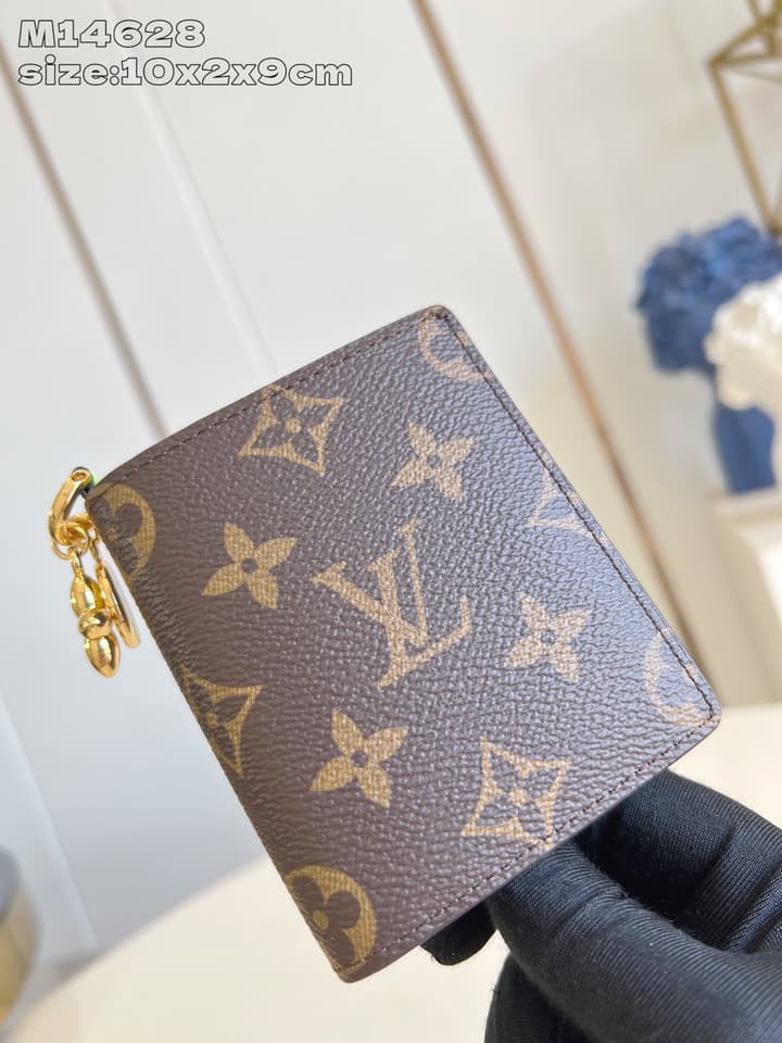 Louis Vuitton Charms Pocket Wallet in Monogram With Gold Disc Charm