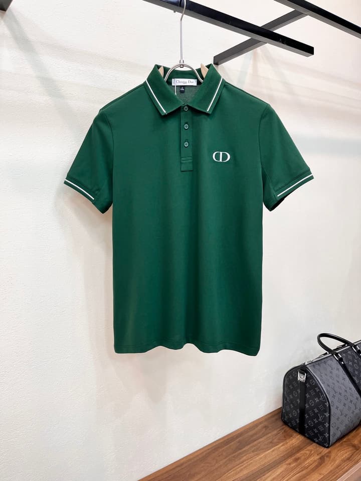 Dior Embroidered Logo Piqué Cotton Polo Shirt – 2026 Spring/Summer Collection in Classic Black