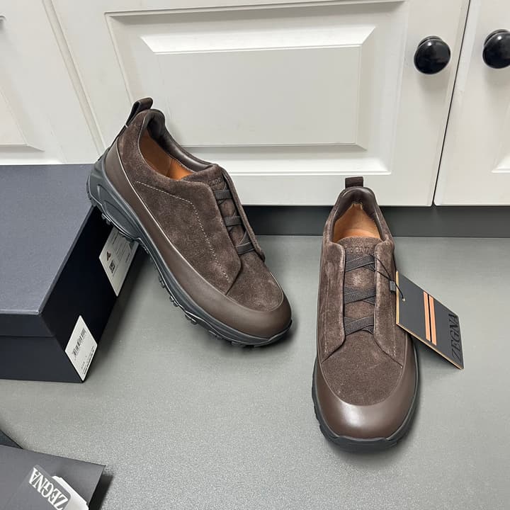Zegna Triple Stitch™ Monte Perforated Casual Shoes in White Smooth