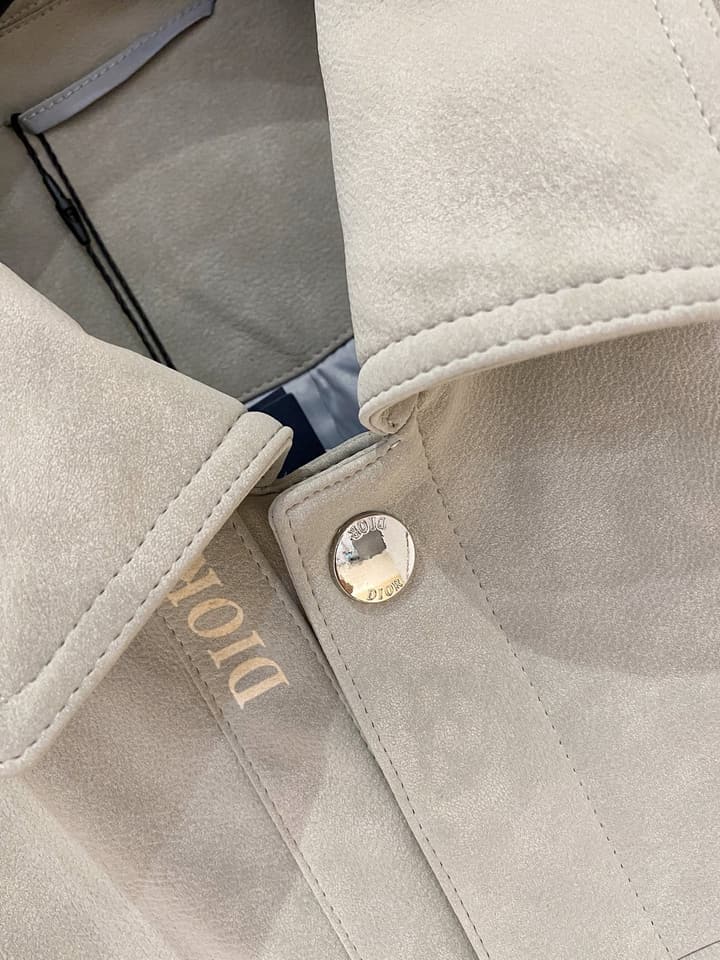 Dior Leather Jacket – 2025SS/FW Collection in Light Gray Suede Jacket