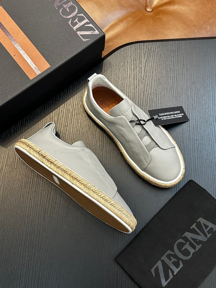 Ermenegildo Zegna Triple Stitch Low-Top Sneakers in Black Suede