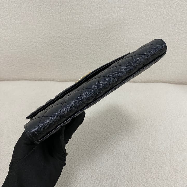 Saint Laurent Monogram Envelope Clutch Bag in Classic Black Quilted Leather