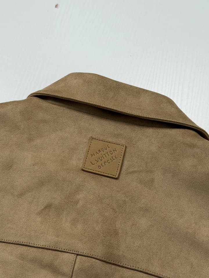 Louis Vuitton 3D V Embroidered Suede Workwear Jacket