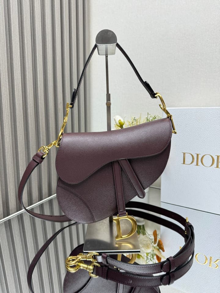 Dior Saddle Bag – Wine Red in Burgundy Red