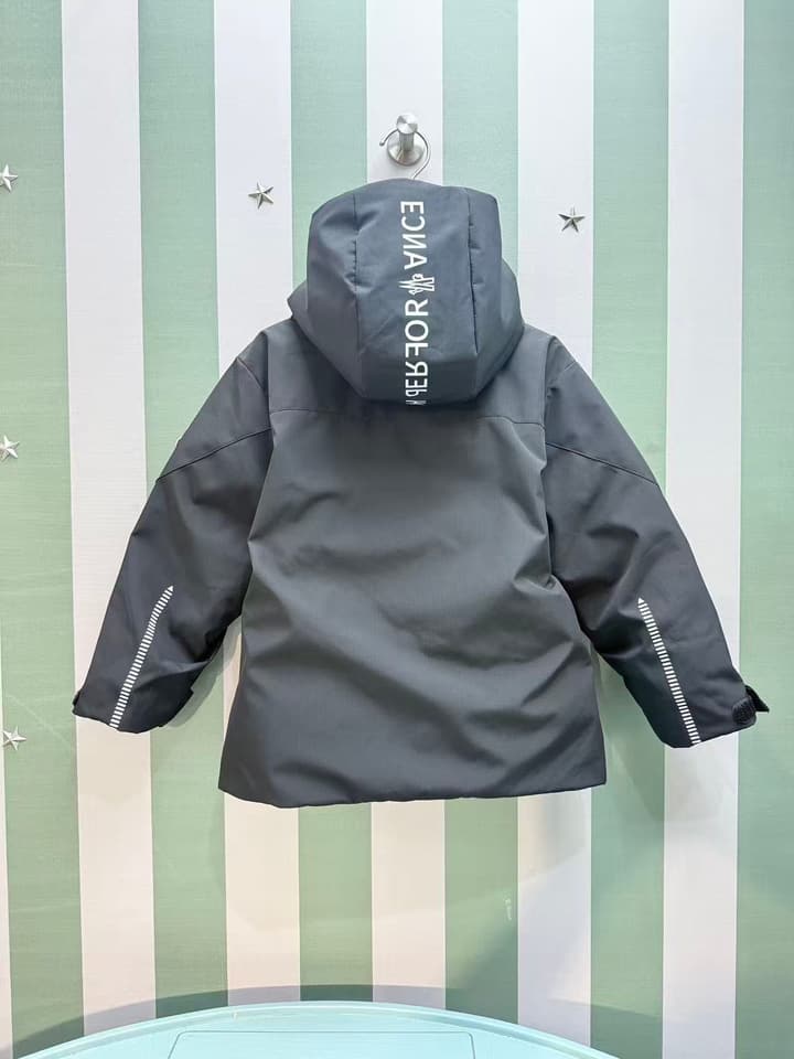 Moncler Kids Detachable Hood Puffer Jacket – 2025FW in Dark Gray