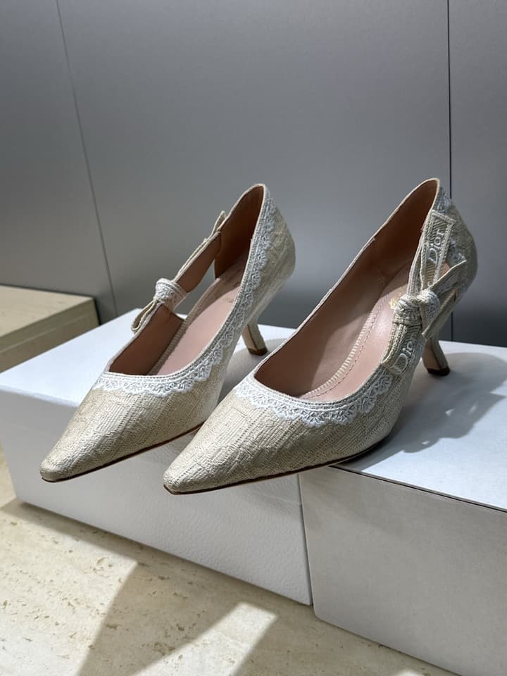 Dior J'Adior Dentelle Jelly Bow Pumps – 2026 Early Spring Collection in Black 6.5cm Heel