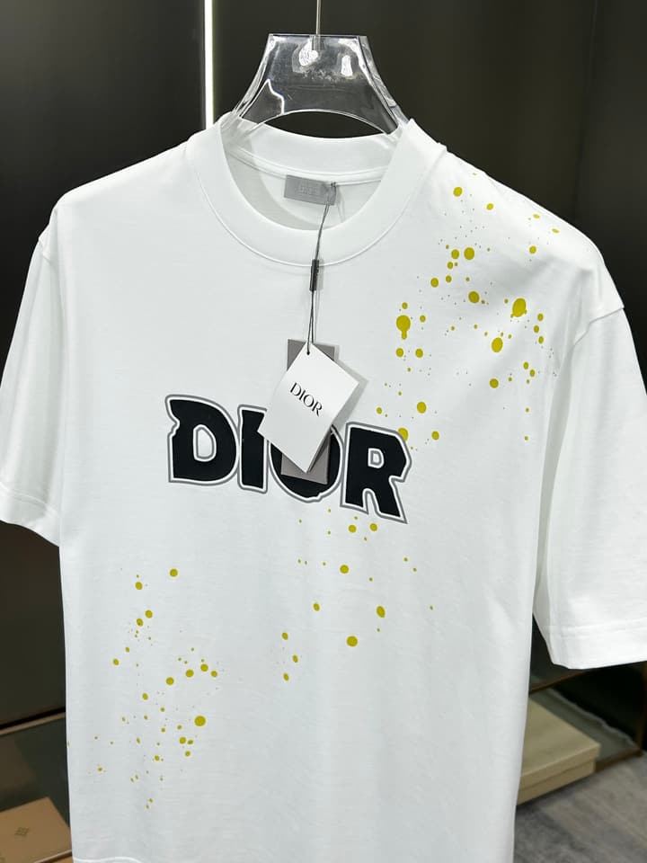 Dior 3D Logo High-Count Cotton T-Shirt – 2026SS in Black With Blue Graffiti Logo