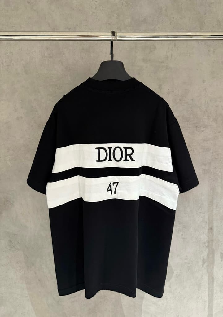 Dior Patch Embroidered Heavyweight T-Shirt in Black