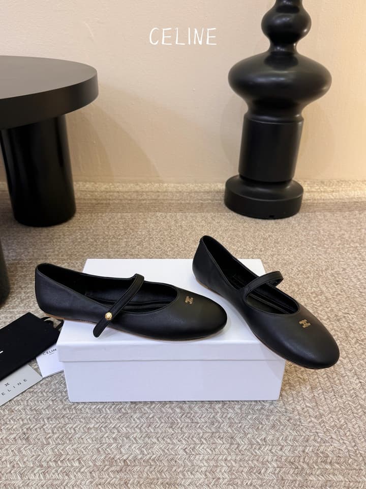 Celine Mary Jane Flat Loafers in Black