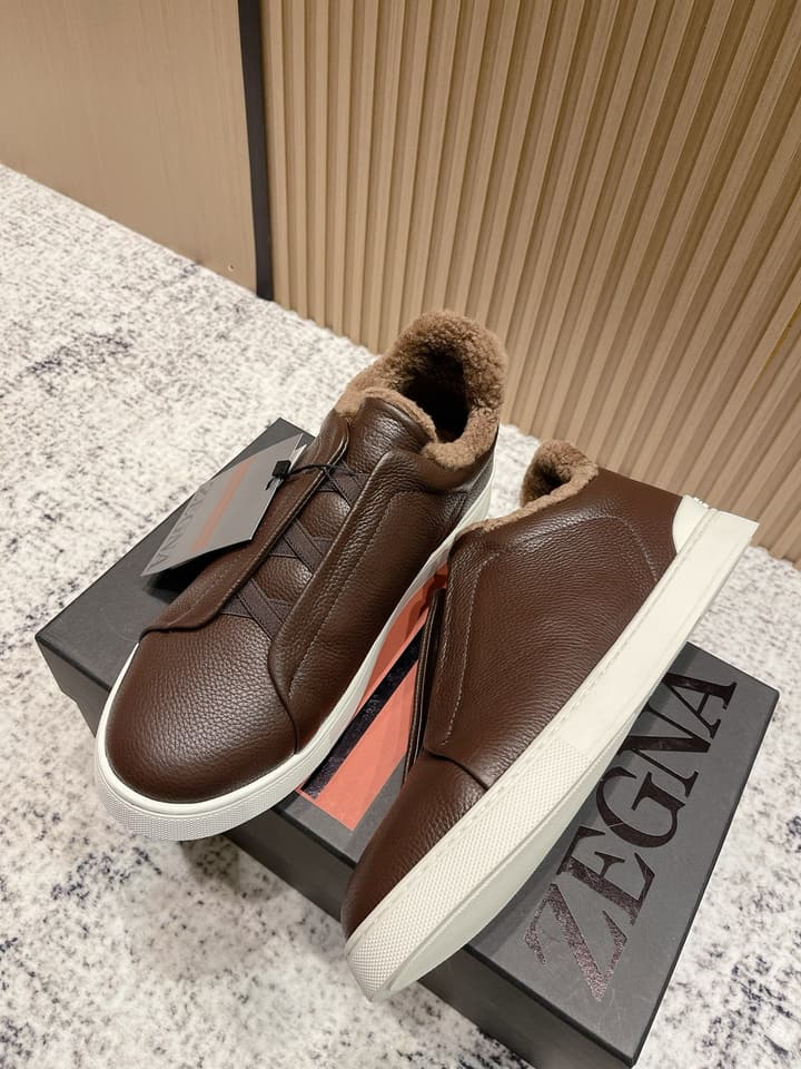 Zegna Triple Stitch Low-Top Casual Shoes – 2025SS in Black Leather