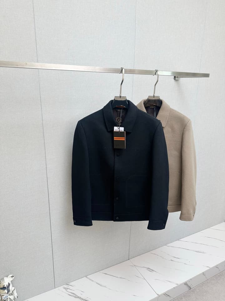 Zegna Italian Luxury Wool Coat in Camel Beige