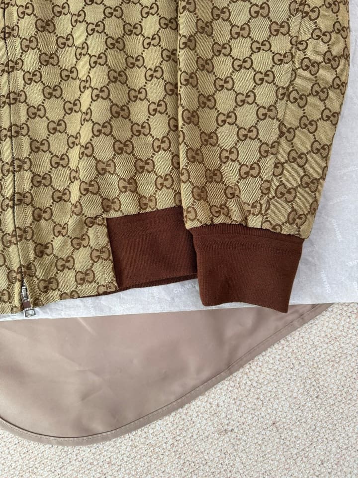 Gucci Double G Jacquard Canvas Bomber Jacket – FW25
