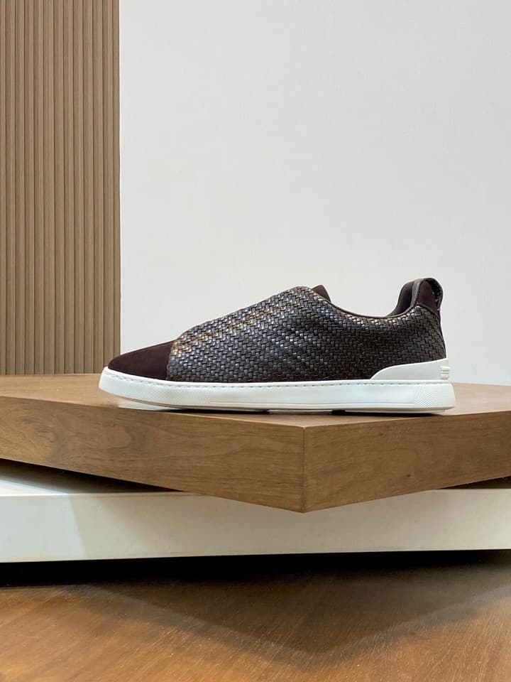 Ermenegildo Zegna Triple Stitch Sneakers in Black