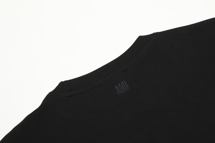 AMI Paris Classic Large Logo Embroidered Heart T-Shirt – 2025SS in Black With White Logo