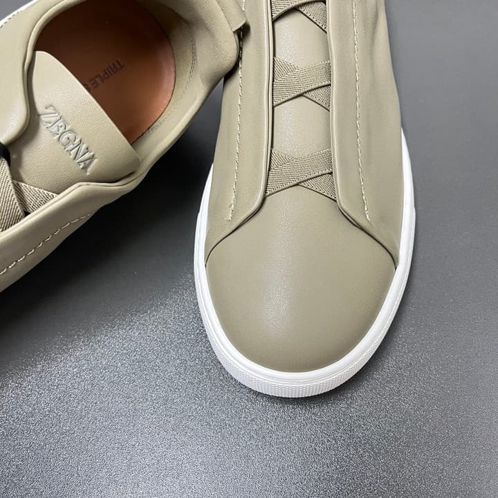 Zegna SECONDSKIN Triple Stitch™ Sneakers in Navy Blue