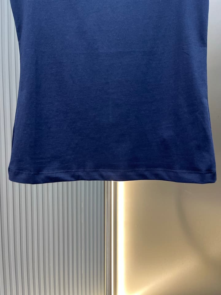 Loewe Cotton Mosaic Anagram Embroidered T-Shirt in Navy Blue