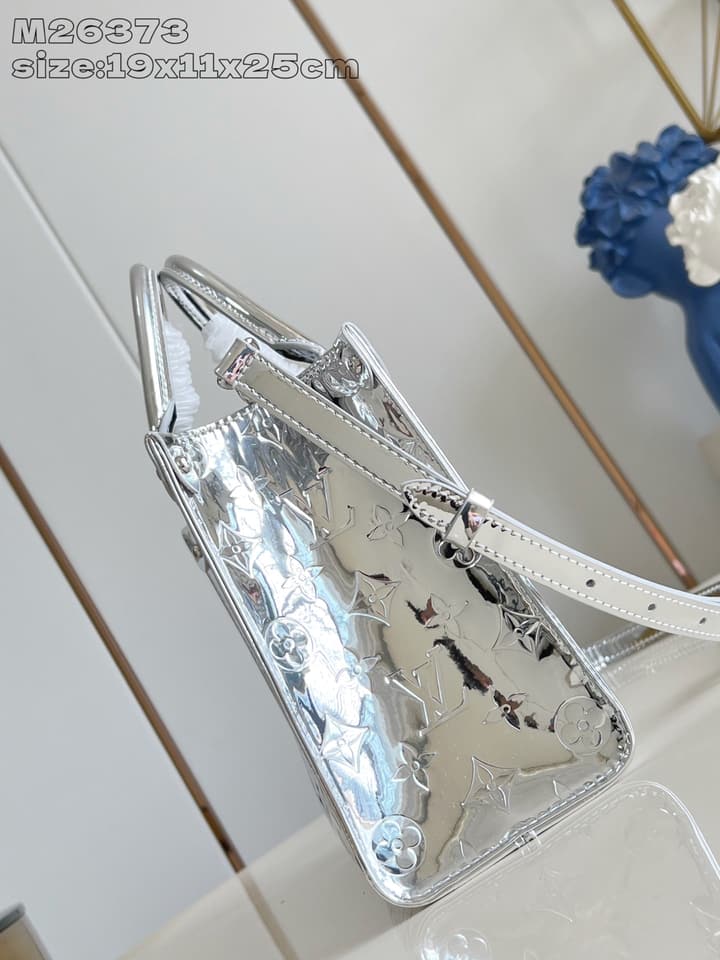 Louis Vuitton OnTheGo Small Monogram Miroir Tote Bag in Silver Monogram Miroir