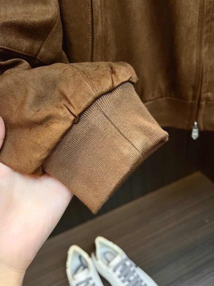 Dior Classic Men's Suede Bomber Jacket in Cognac Brown Suede Jacket