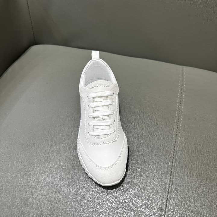 Hermès Bouncing Sneakers in Bright White With Orange H