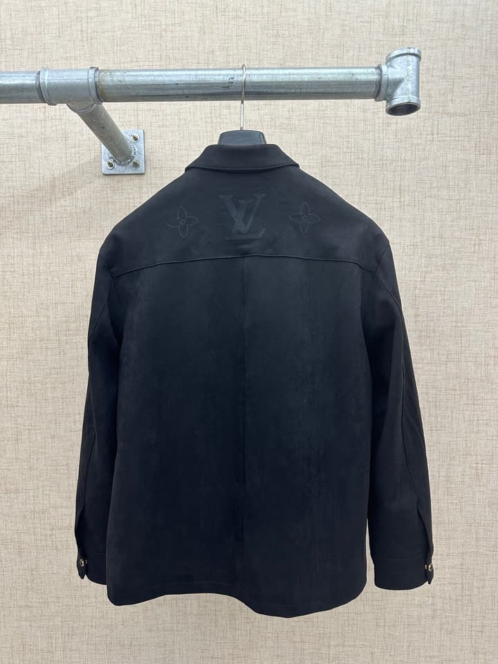 Louis Vuitton Black Monogram Collared Jacket in Black Monogram Jacket