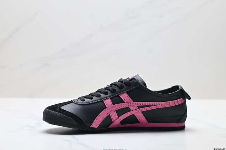 Onitsuka Tiger Mexico 66 NIPPON MADE Sneakers in Black With Pink Stripes