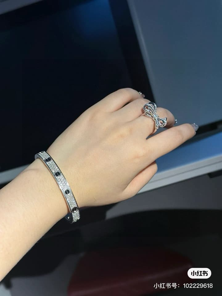 Cartier LOVE Pave Bracelet in Rose Gold Tone Bracelet