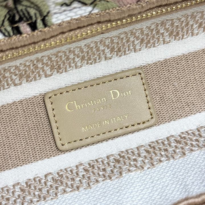 Dior Lady Dior 5-Grid Hand-Embroidered Handbag in Black Embroidered Toile
