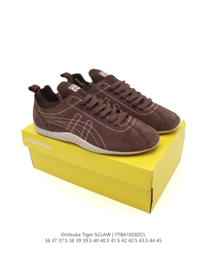 Onitsuka Tiger SCLAW Low-Top Casual Sneakers in Tan Upper With Beige Sole