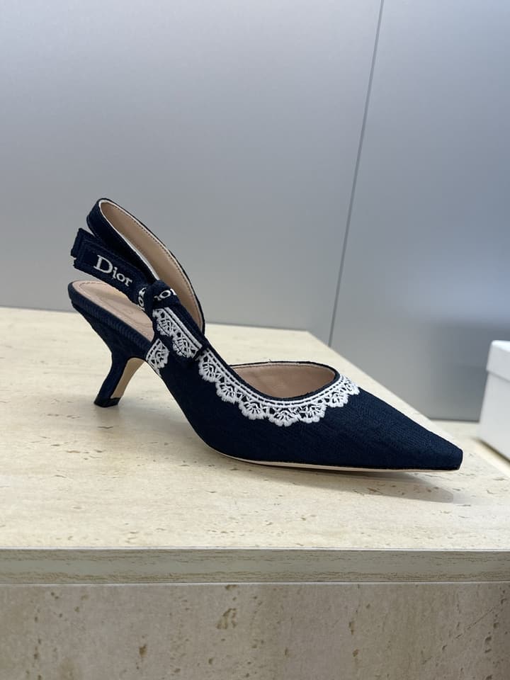Dior J'Adior Dentelle Slingback Heels – 2026 Early Spring Haute Couture Collection in Beige