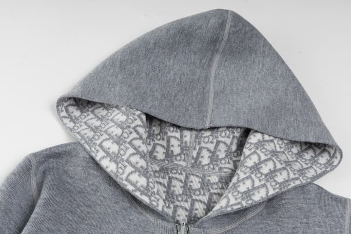 Dior Reversible Jacquard Cashmere Hooded Cardigan – 20SS in Blue