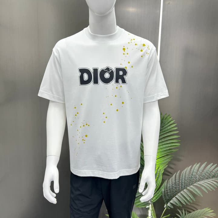 Dior 3D Logo High-Count Cotton T-Shirt – 2026SS in Black With Blue Graffiti Logo