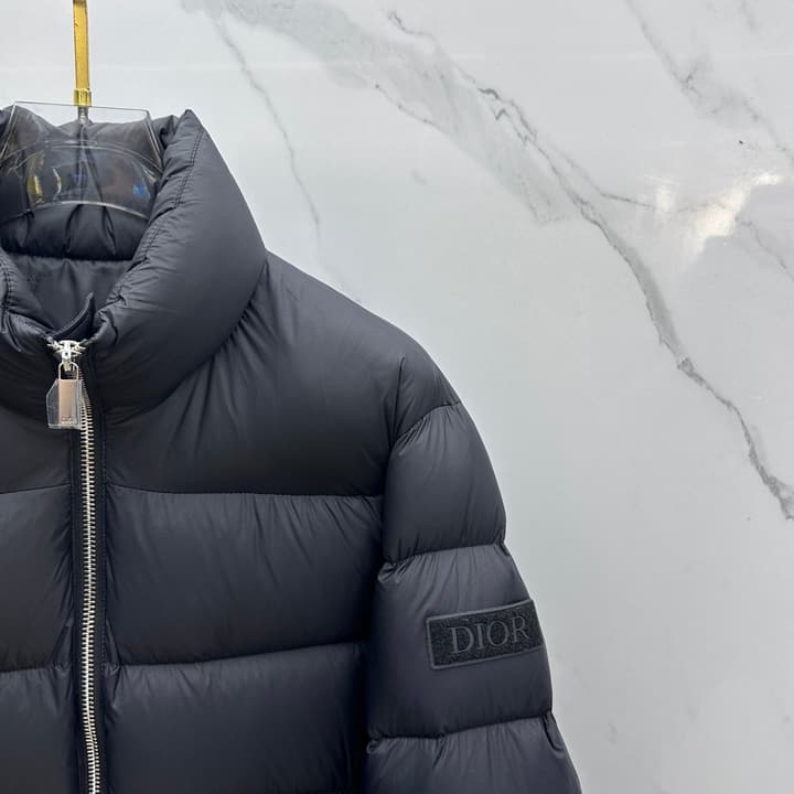Dior Stand Collar Goose Down Puffer Jacket – 25FW in Classic Black Puffer