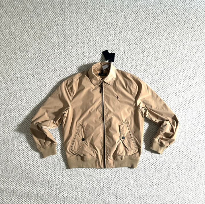 Ralph Lauren Embroidered Pony Harrington Jacket in Apricot White