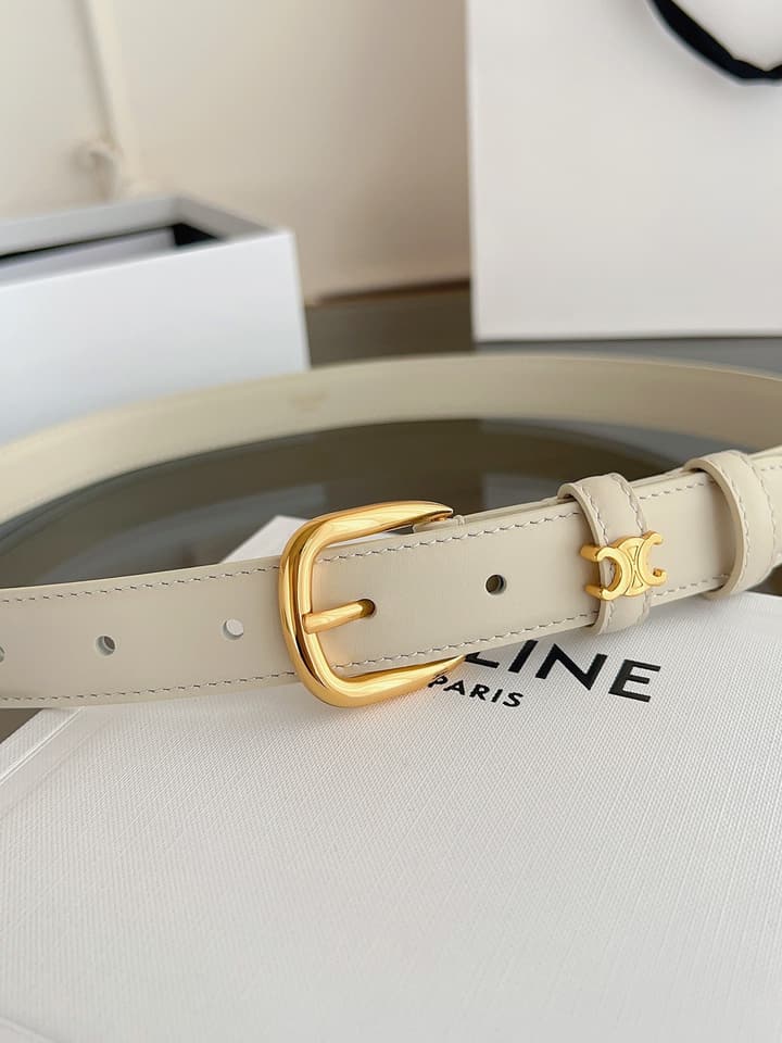 Celine Vivienne Taurillon 25mm Belt in Black Taurillon Leather