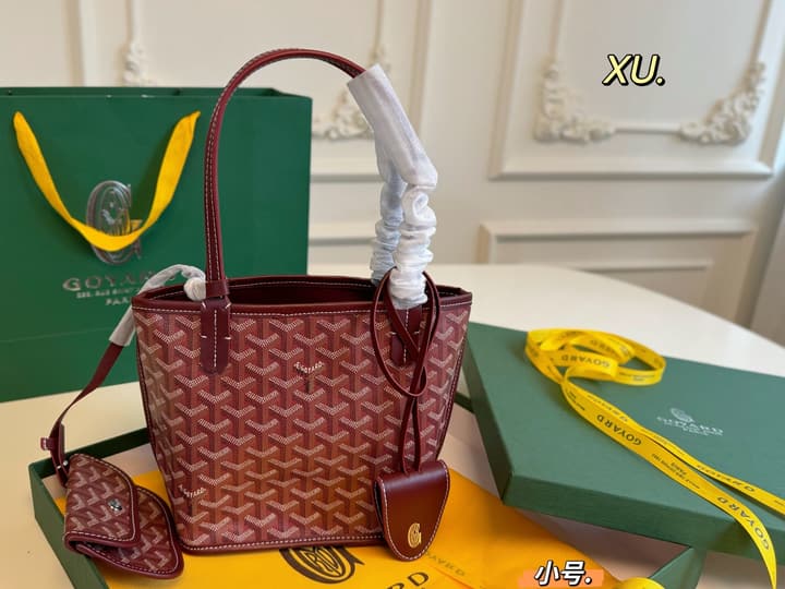 Goyard New Small Mother-Child Tote Bag in Classic Black And Tan