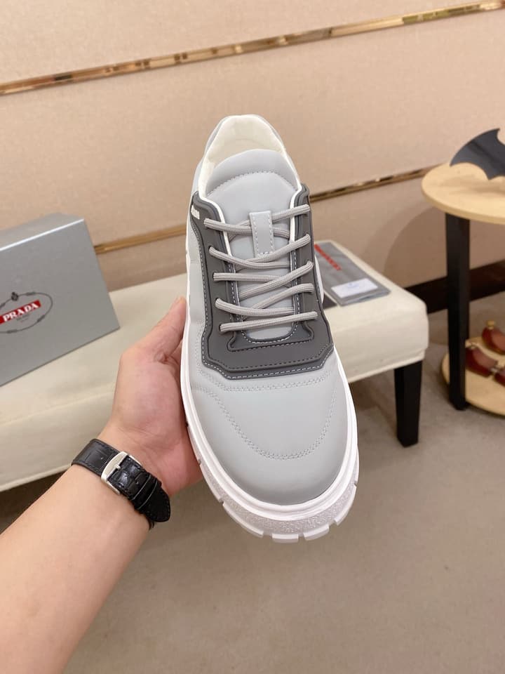Prada Men's Waterproof Air Cushion Sneakers in Dark Grey
