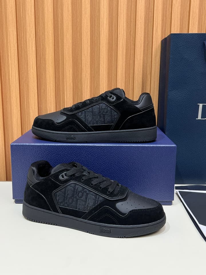 Dior B27 Unisex Sneakers – 2025 Collection in Black And Khaki Oblique