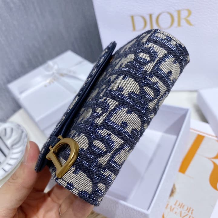 Dior Oblique Saddle Tri-fold Wallet