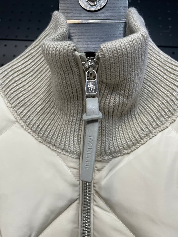 Moncler Men's Knit Down Spliced Jacket – New Collection in Beige