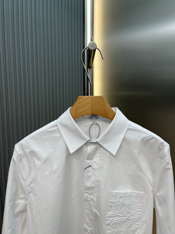 Loewe Anagram Pocket Cotton Shirt in Blue