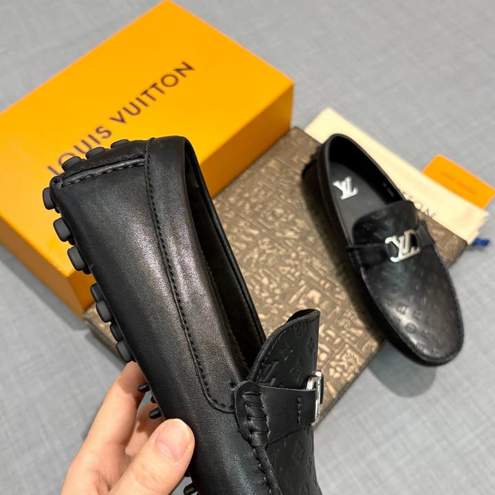 Louis Vuitton Men's Driving Shoes in Dark Blue