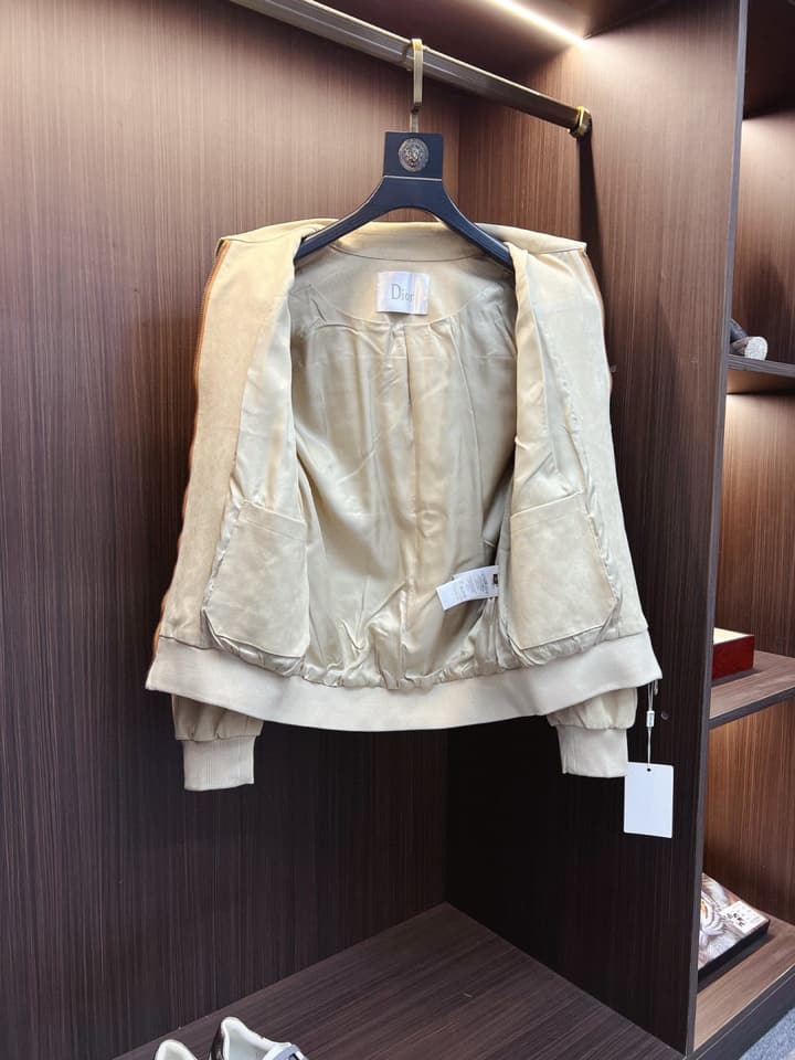 Dior Classic Men's Suede Bomber Jacket in Cognac Brown Suede Jacket