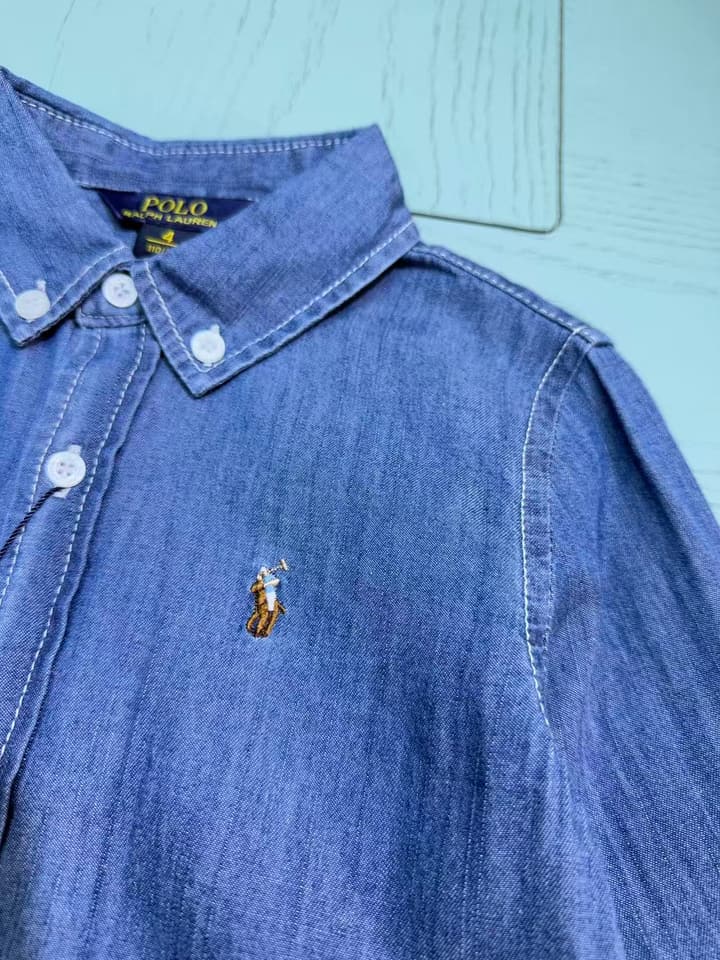Ralph Lauren Polo Kids Denim Shirt – 2025SS in Light Blue Denim Shirt