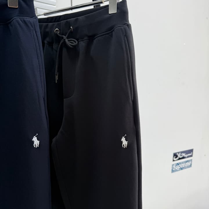 Ralph Lauren Classic Double-Sided Knit Jogger Pants in Black