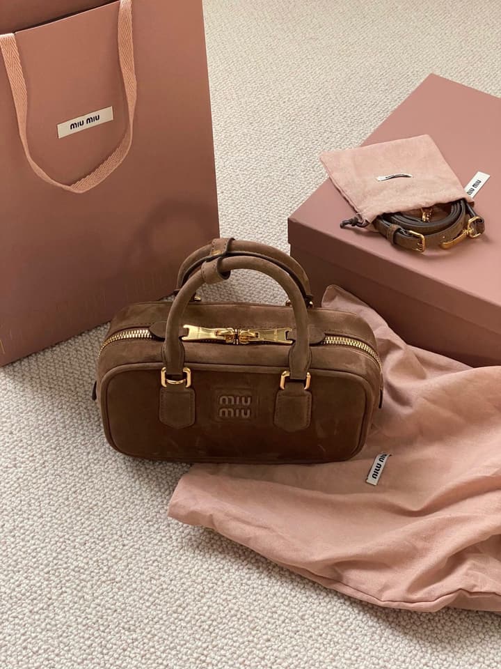 Miu Miu Suede Bowling Bag
