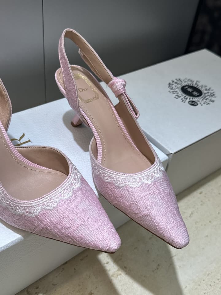 Dior J'Adior Dentelle Slingback Heels – 2026 Early Spring Haute Couture Collection in Beige