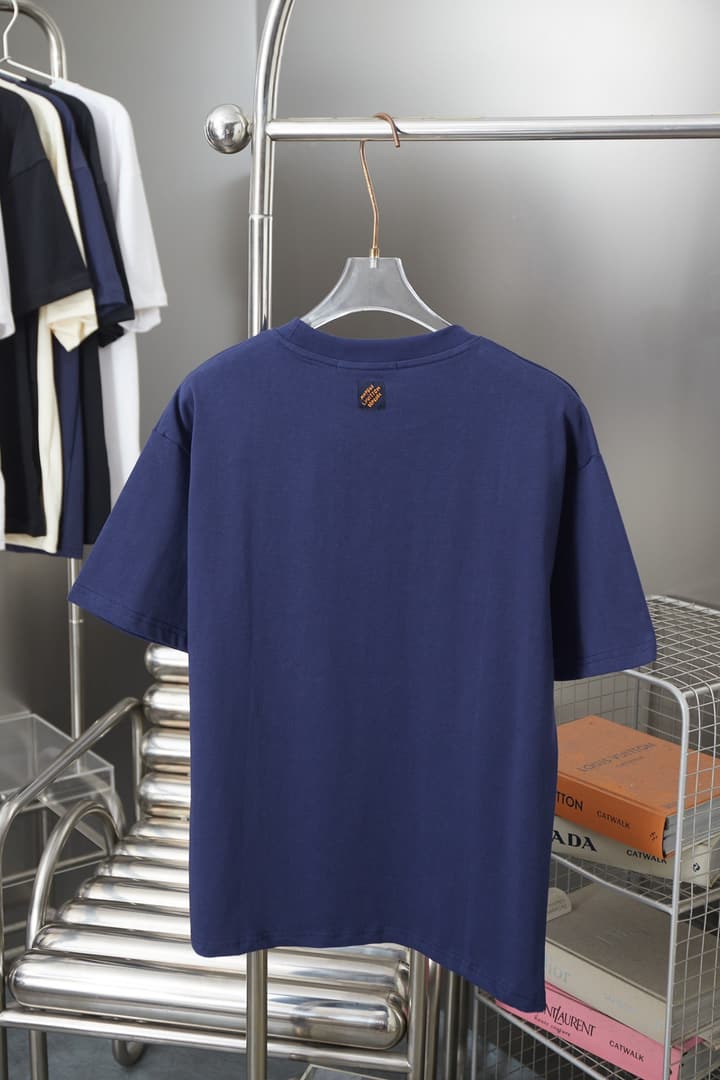Louis Vuitton Landscape Embroidery T-Shirt – 26SS in Navy Blue